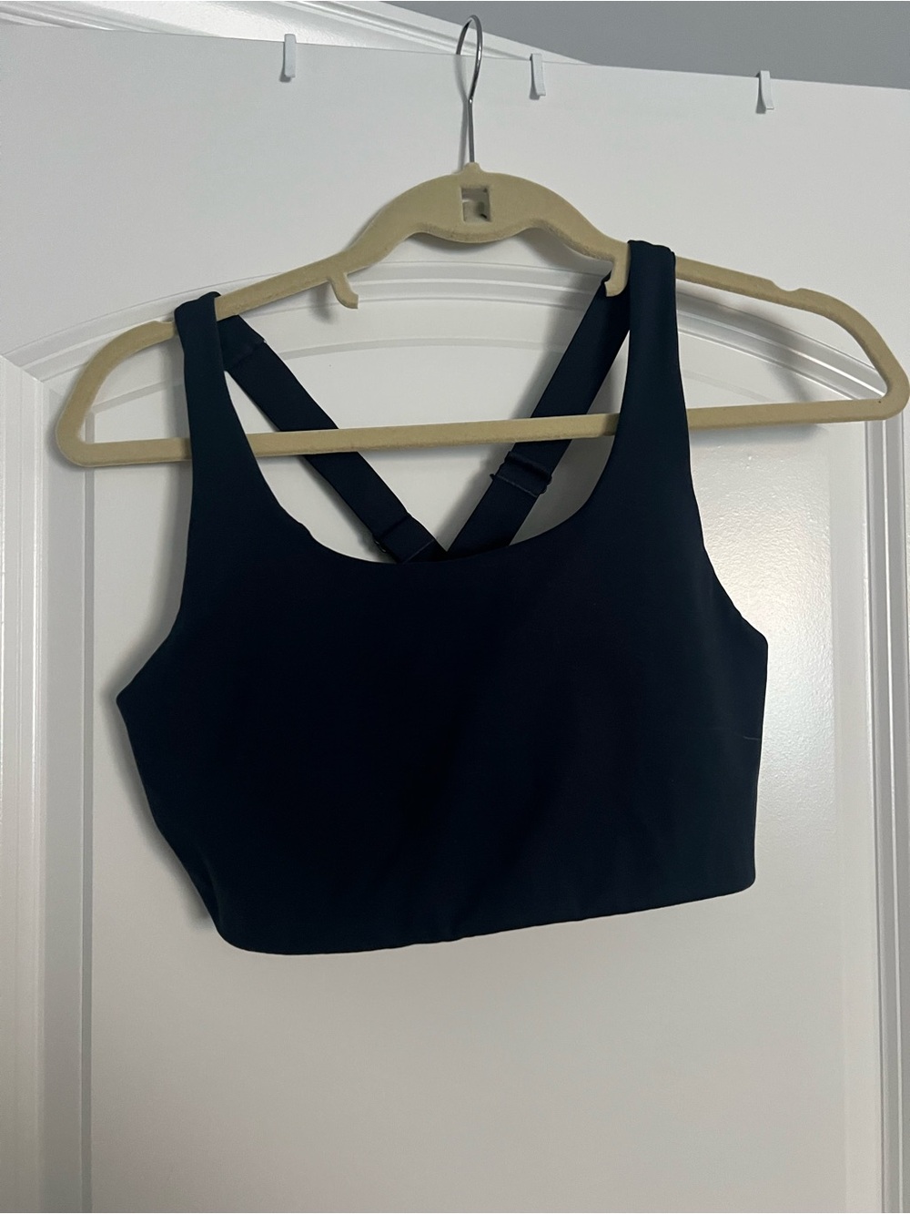 Girlfriend Collective Navy Simone Crossback Sports Bra sz L